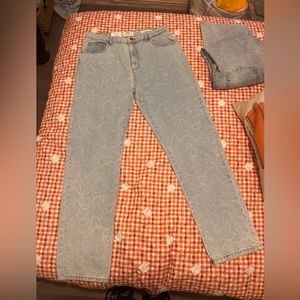 Long straight leg jeans